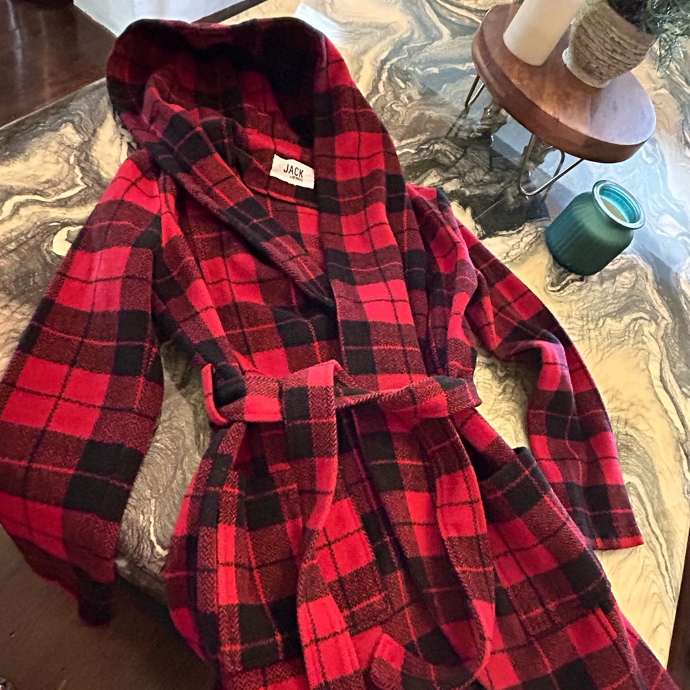 Red and Black Plaid Coat